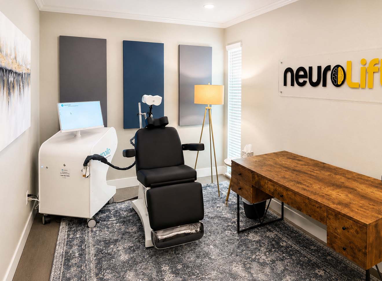 TMS treatment room at NeuroLift in Lakeland, Florida